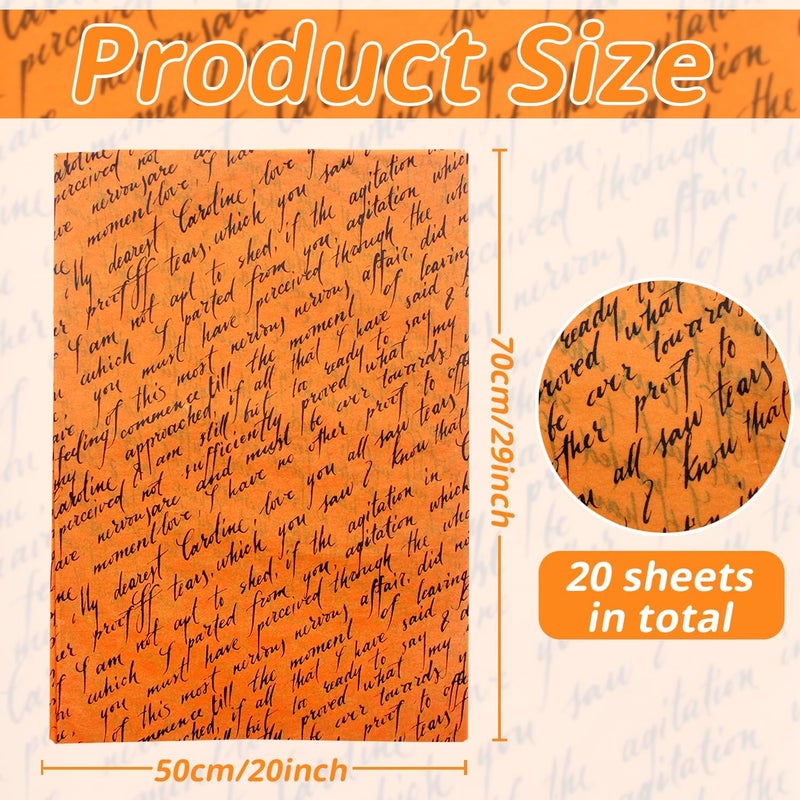 Benvo Big Tissue Paper 20x29 Inch - 20 Sheets Decoupage Craft Paper for Gift Wrapping, Letter DIY Art Projects, Spring Wedding, Birthday & Baby Shower Decorations(Style P) - Image 2